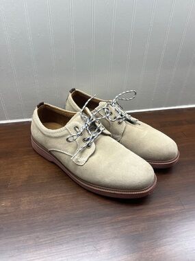 Boys Beige Suede Dress Shoes